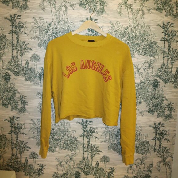 Nordstrom Sweaters - Mustard Cropped Los Angeles Crew Neck Day Brand